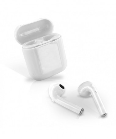 Mini auriculares Bluetooth 5.0 Bluetooth con micrófono ANDROID/IOS con caja  de carga Blanco 